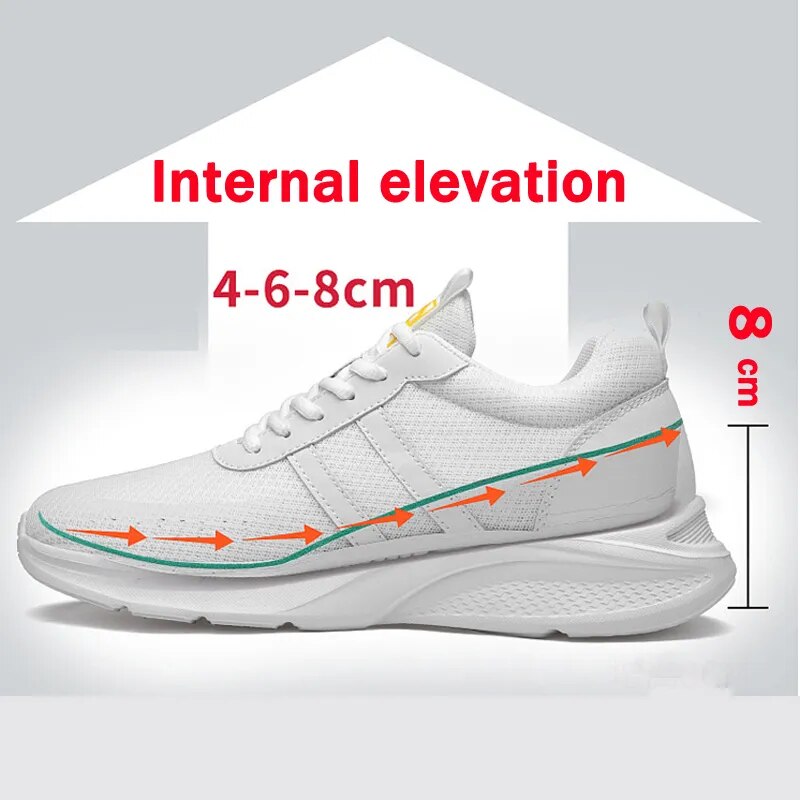 Height Increase Sneakers Elevator Shoes 6-8cm