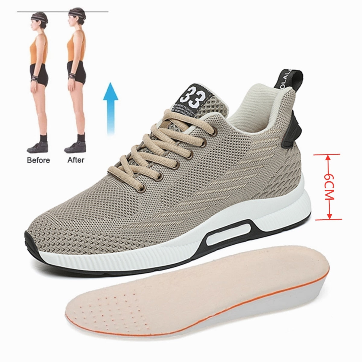 Chaussures augmentant la hauteur pour hommes