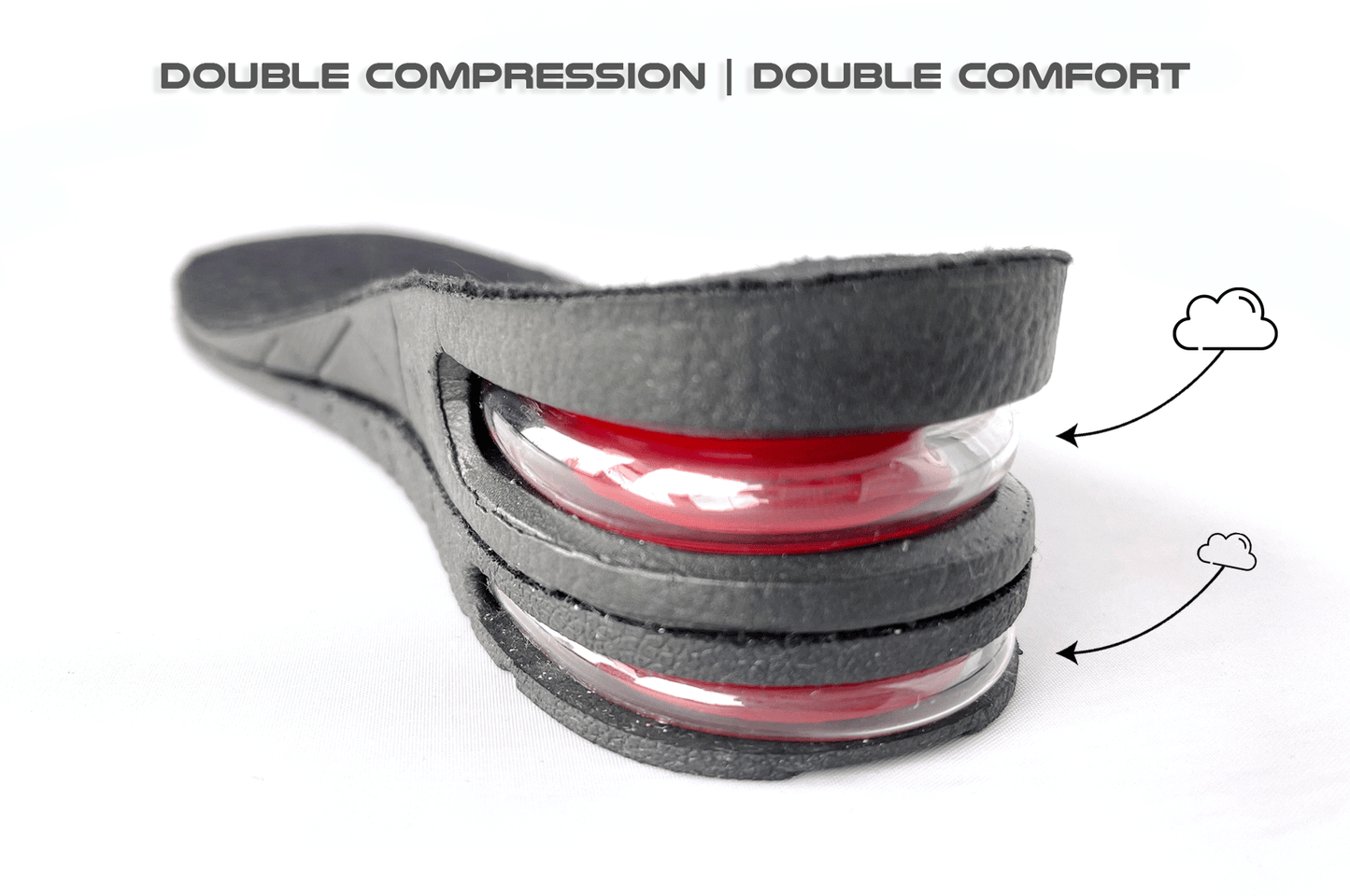 Ensemble de semelles intérieures 3 en 1 pour augmenter la hauteur (60 % de réduction) 